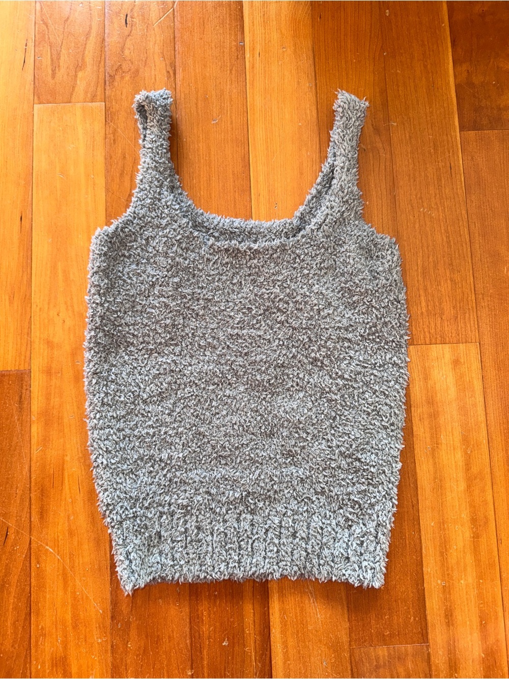 SKIMS Cozy Plush Gray Fuzzy Tank Top Gray S/M